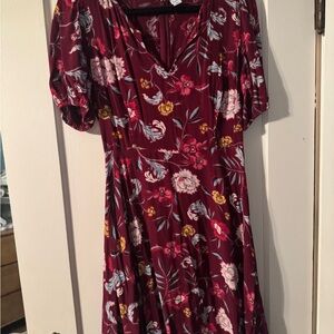 Old Navy Floral Burgundy Dress